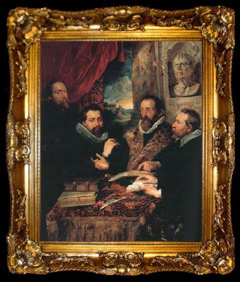 framed  Peter Paul Rubens Fustus Lipsius and his Pupils or The Four Pbilosopbers (mk01), ta009-2